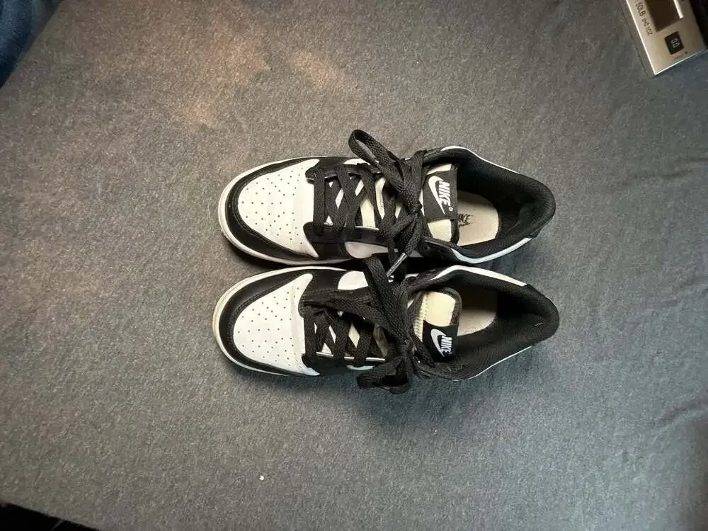 Nike Dunk Low Retro Panda Black White Sneakers Size 7Y CW1590-100